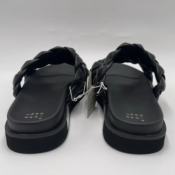 NWT A New Day Women’s Sage Braided Footbed Sandals - Black, Size 8 - Picture 5 of 13